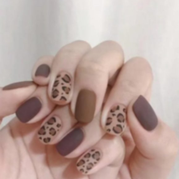 Other - Leopard Accent False Nails - 2 packs